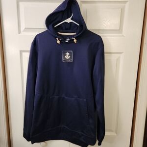 UNDER ARMOUR USA NAVY Midshipmen logo 2023 Sideline Performance Hoodie Size L